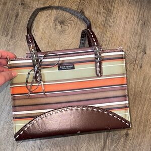 Vintage Kate Spade Multicolor Striped Tote